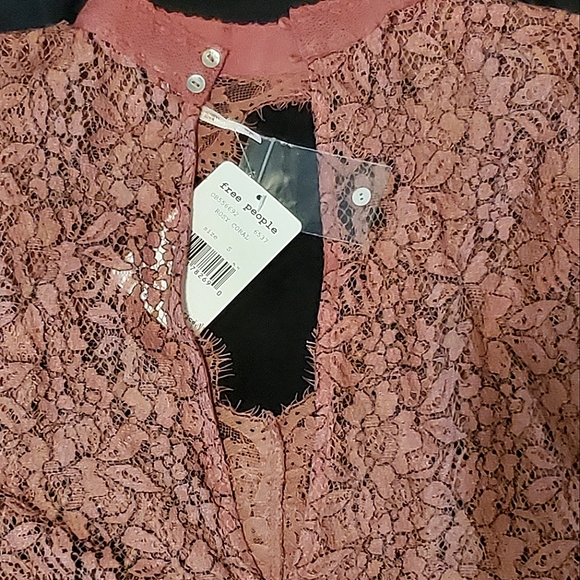 NWT✨️OFFER⚡️Free People Tell Tale Dusty Mauve Lace Tunic Dress, Small - Picture 9 of 9